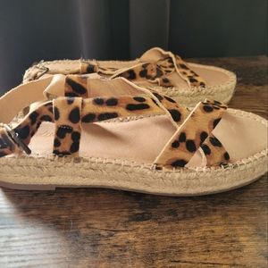 Madewell Malia Leopard Print Leather Sandals